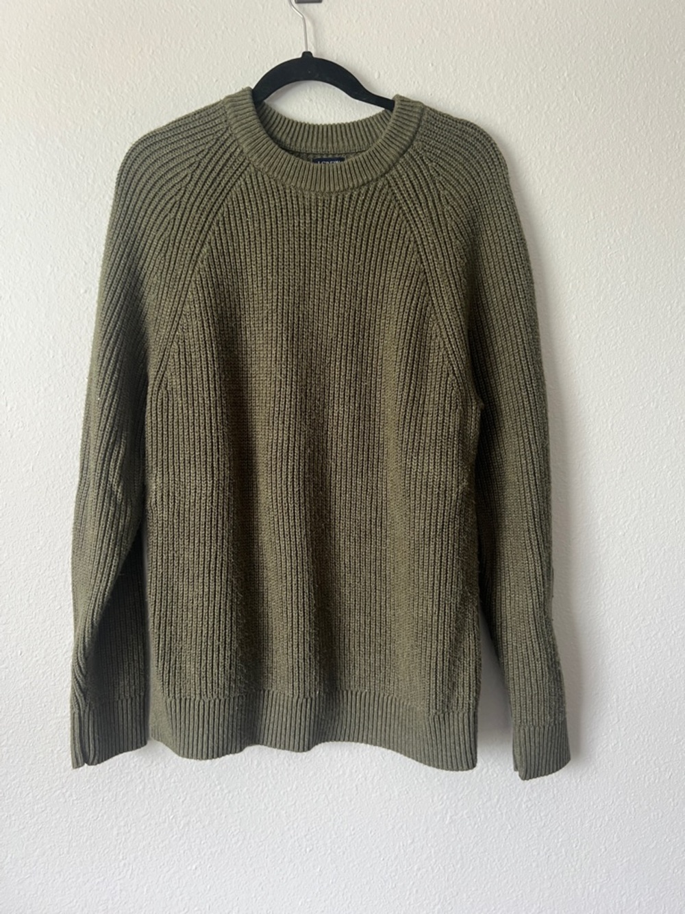 J crew Raglan shaker-stitch crewneck sweater Hthr Distressed Fatigue - Picture 3 of 4